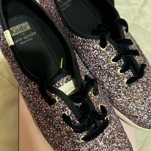 Kate Spade Keds Glitter Edition Tennis shoes like new - Picture 2 of 3